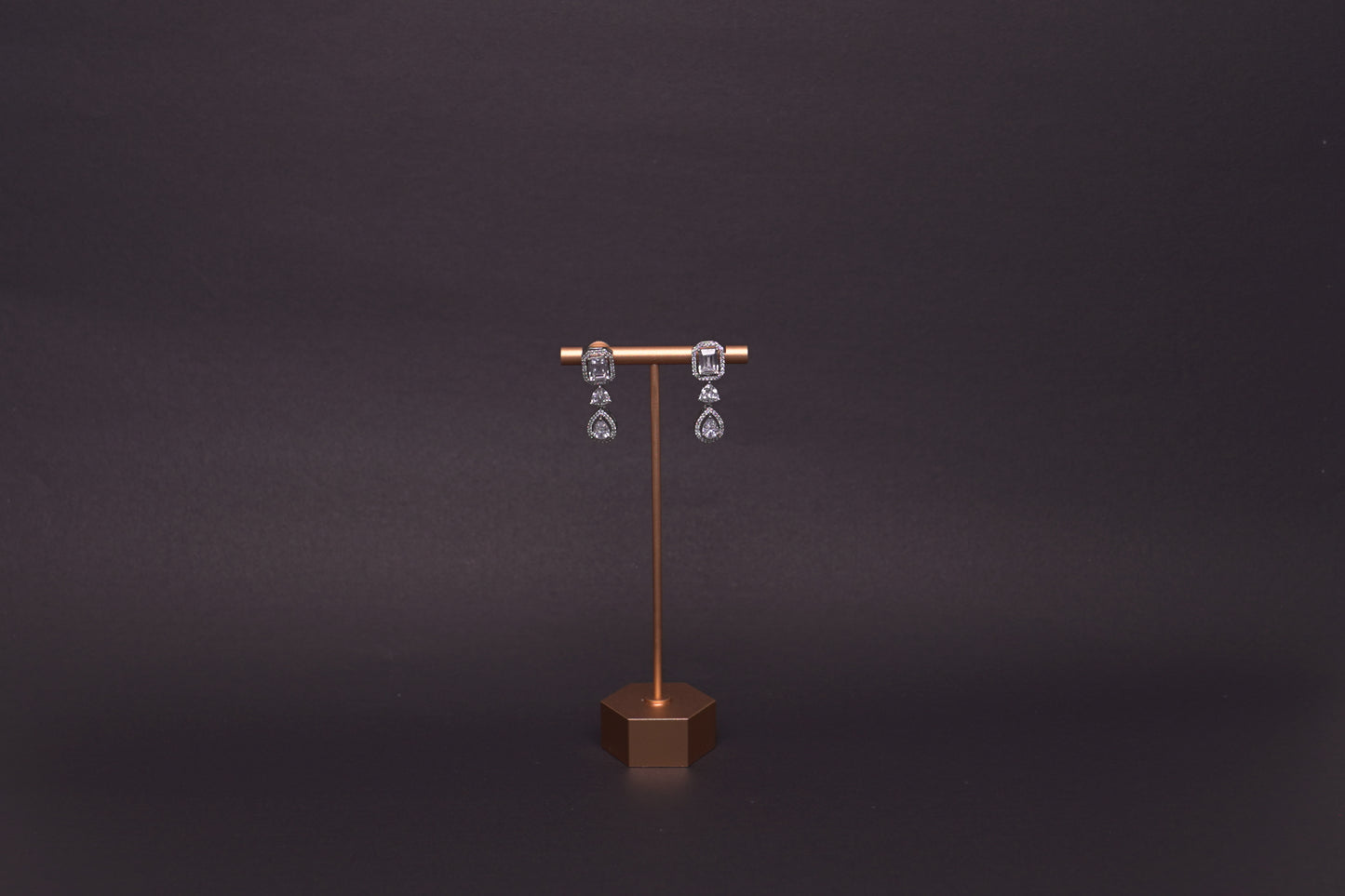 Alluring earrings with dual cut real American diamonds