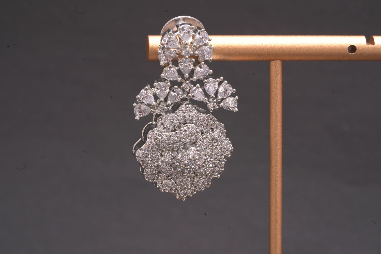 Dazzling, intricate rose necklace set in high quality American diamonds