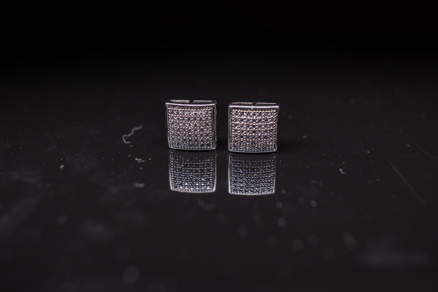 Elegant American diamond studs in a square shape