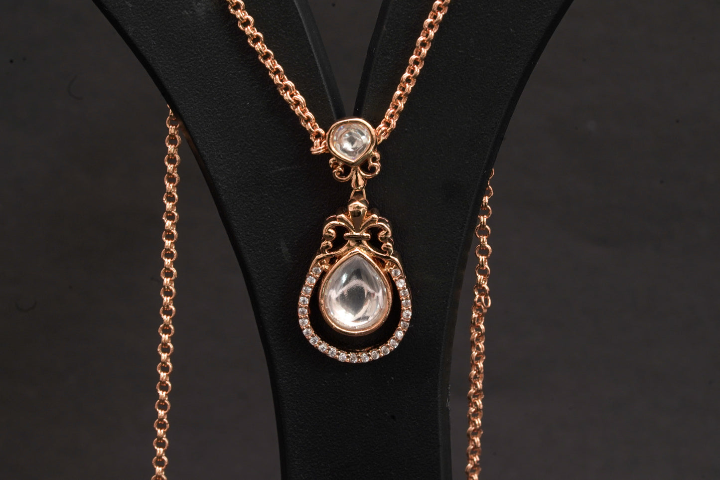 Gold finish pendant set in an adorable pineapple shape