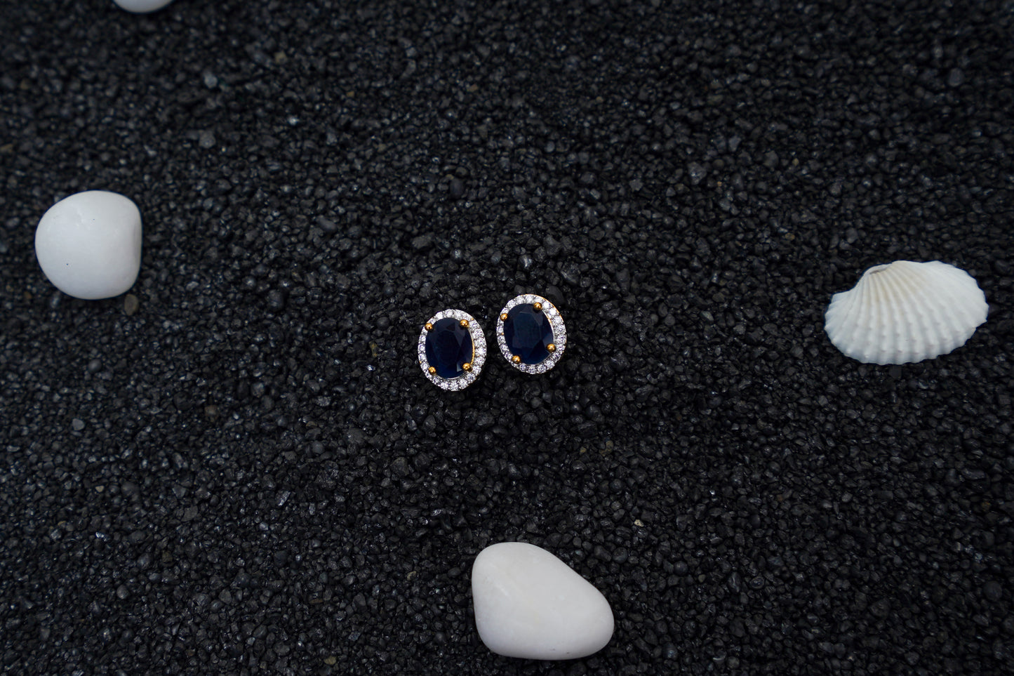 Orna ear studs in blue