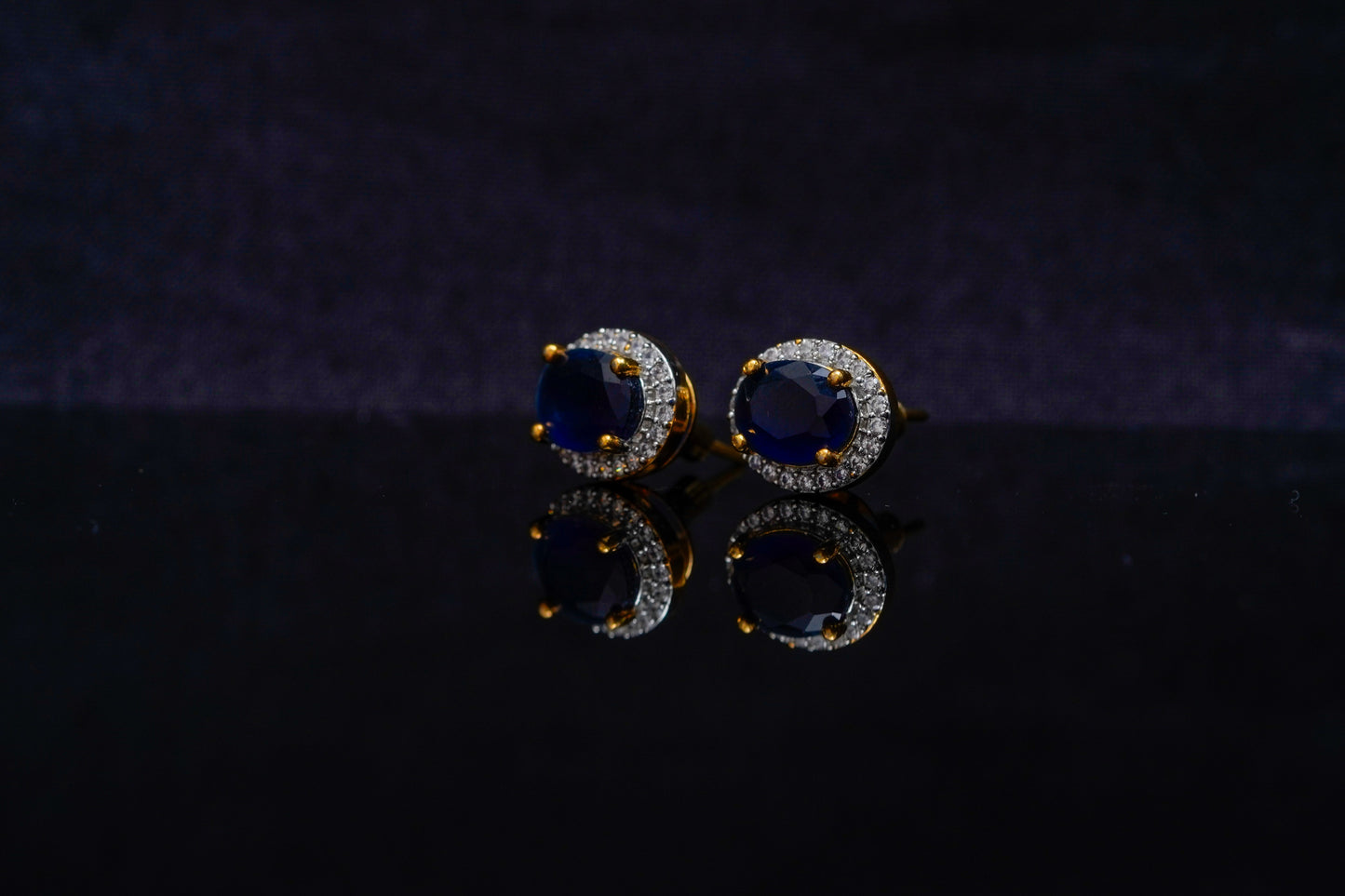 Orna ear studs in blue