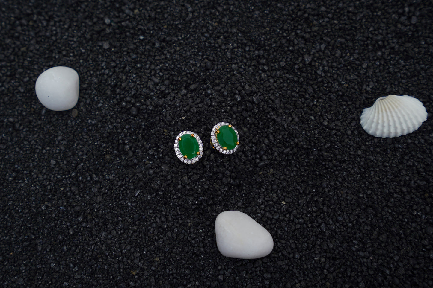 Orna ear studs in green