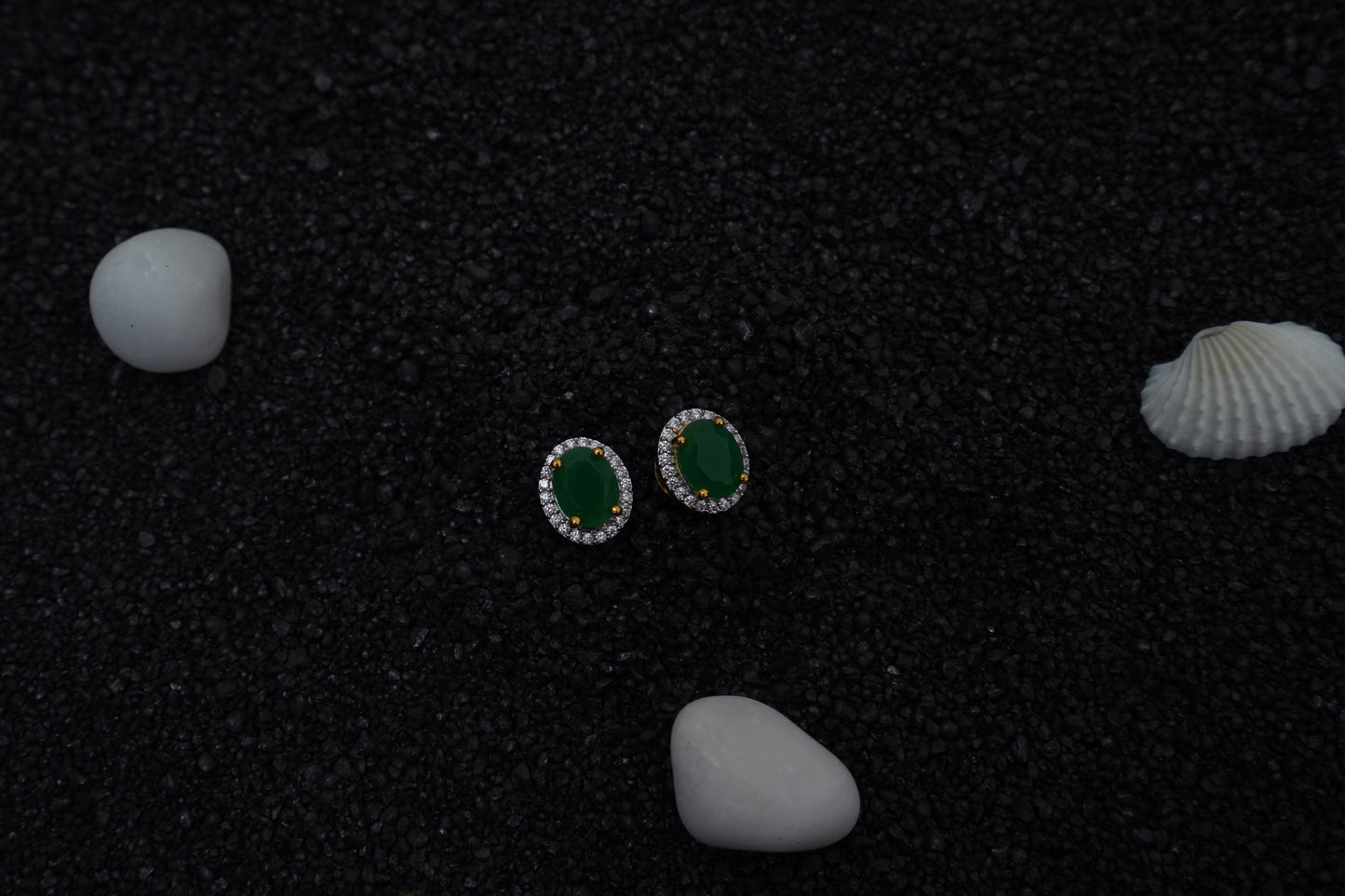 Orna ear studs in green