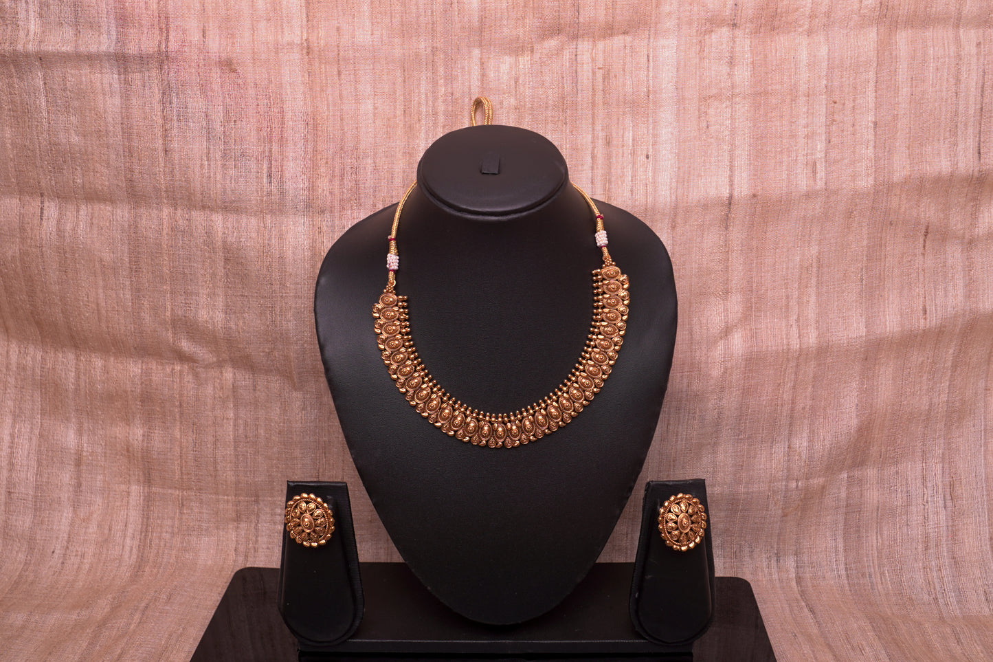 Beautiful, traditional Indian necklace set in gold finish