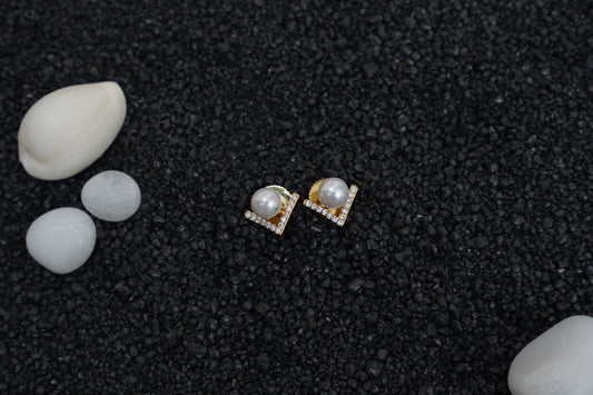 Cupid pearl and AD ear studs