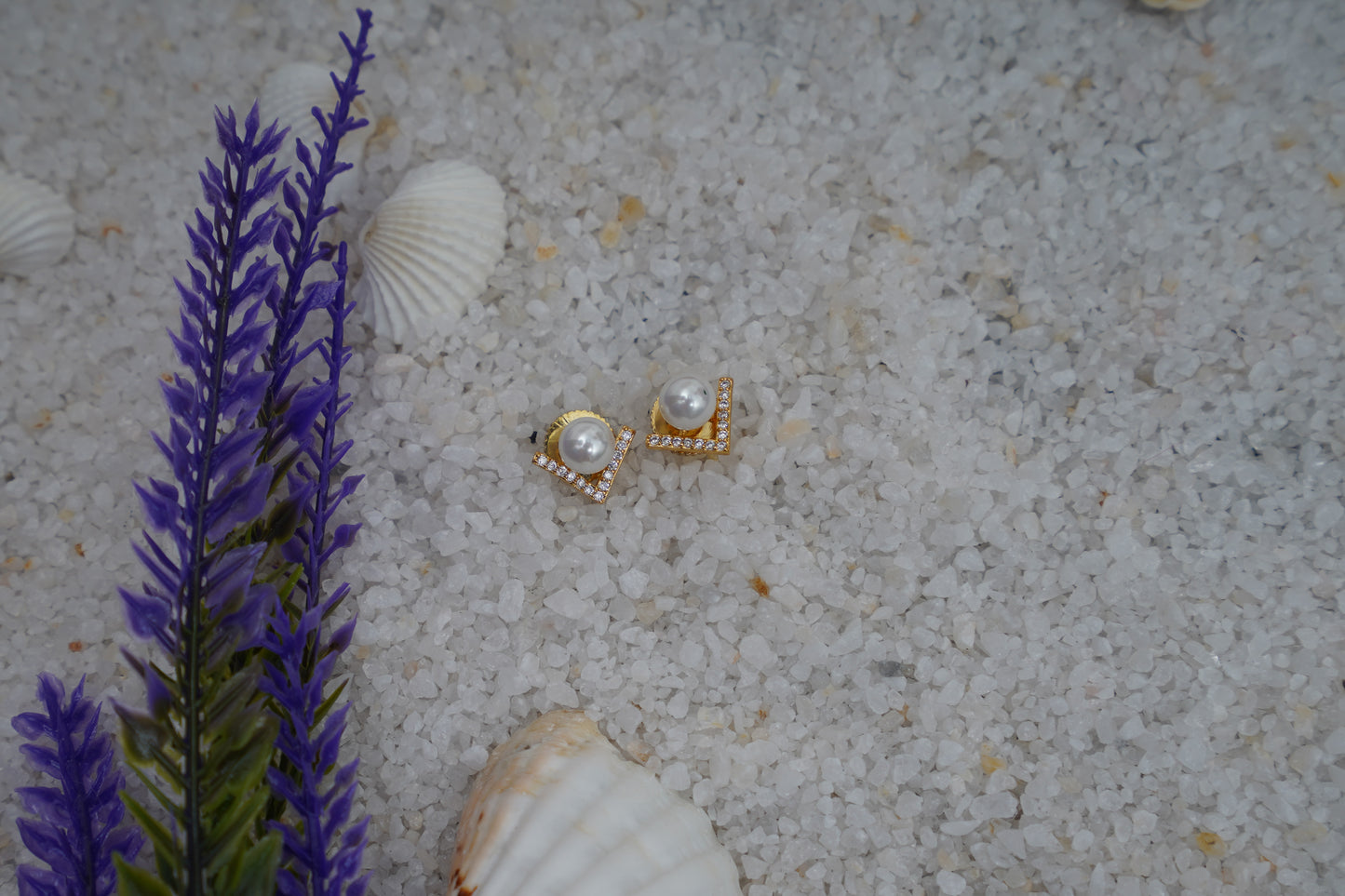 Cupid pearl and AD ear studs