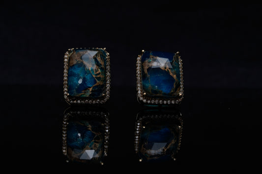 Iris enchanting blue ear studs