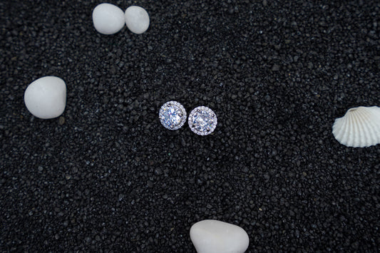 Kaia ear studs in american diamonds
