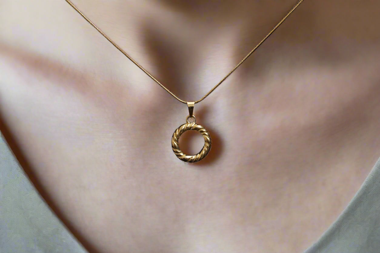 Laurel wreath gold finish anti-tarnish necklace