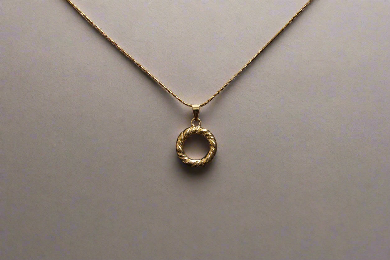 Laurel wreath gold finish anti-tarnish necklace