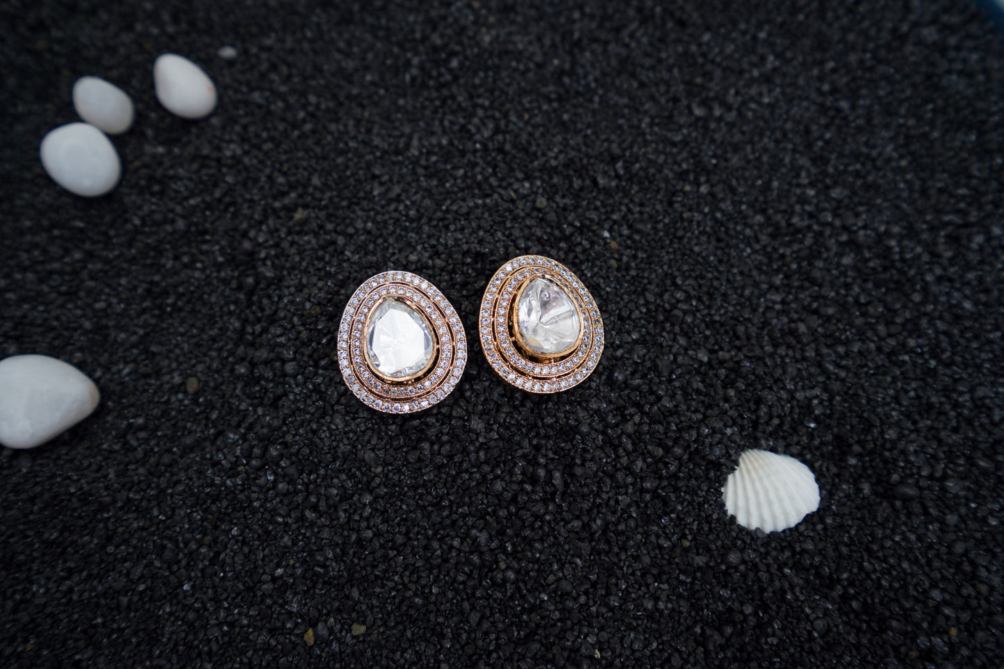 Noorika large polki and AD ear studs
