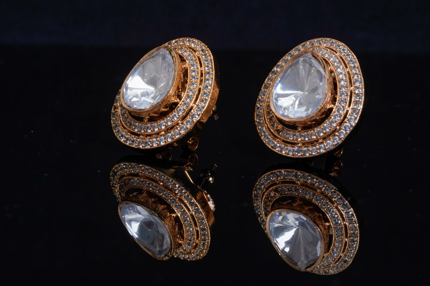 Noorika large polki and AD ear studs
