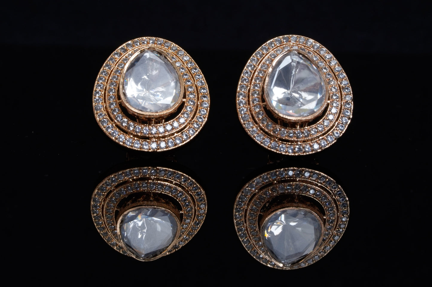 Noorika large polki and AD ear studs