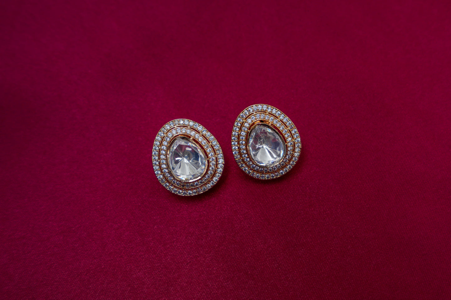 Noorika large polki and AD ear studs