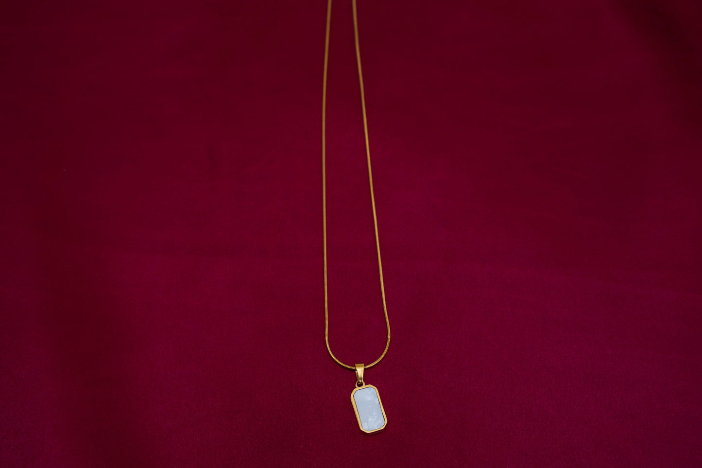 Nyra double sided gold finish anti-tarnish necklace