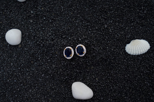 Orna ear studs in blue