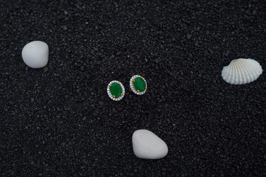 Orna ear studs in green
