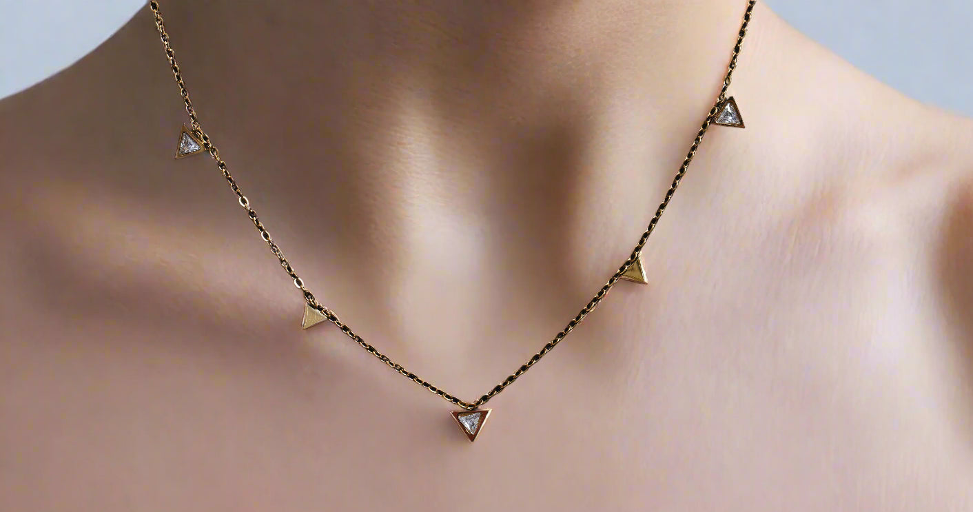 Soraya gold finish, anti-tarnish necklace